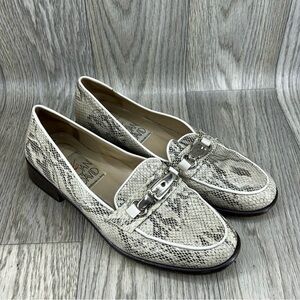 Joan & David Snake Print Loafers